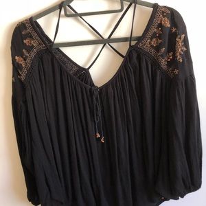 F21 Off the Shoulder Long Sleeve with Gold Detail